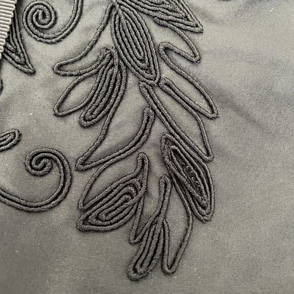 ELIE TAHARI Black 100% Silk MIRI Cocktail Dress Bubble Hem Soutache Detail Small - Picture 7 of 10